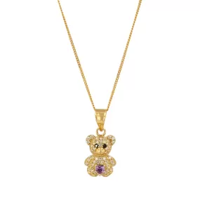 10k Yellow Gold Bear Pendant and Chain Set