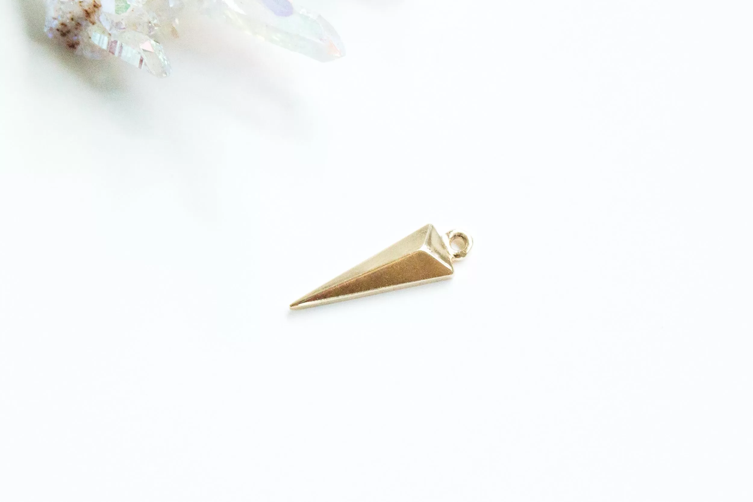 14k Gold Triangle Pyramid Necklaces Bracelet Earrings Pendant Charm