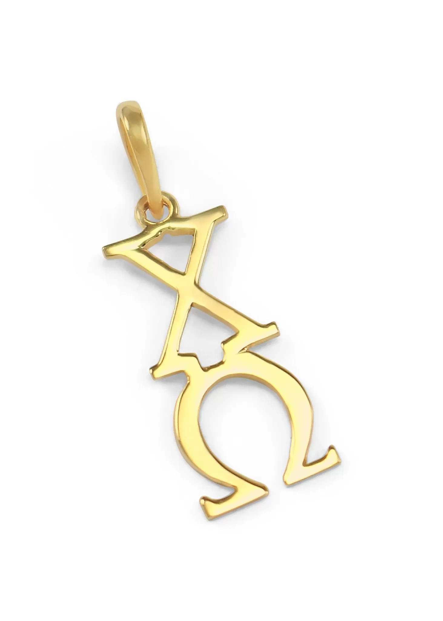 14k Solid Gold Chi Omega Lavaliere