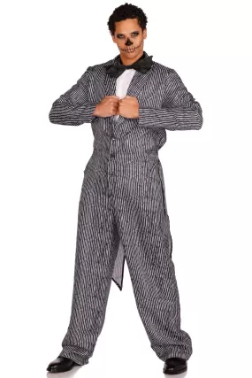 2PC. Pinstriped Tux Jumpsuit