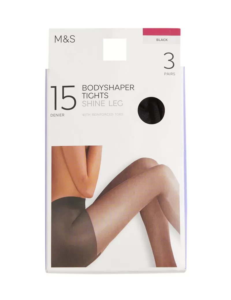 3pk 15 Denier Body Shaping Tights