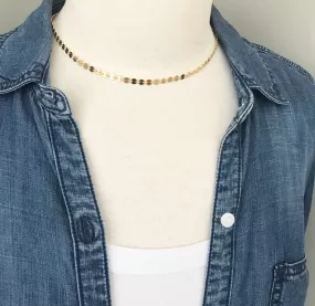 458-Gold Disco Chain Choker