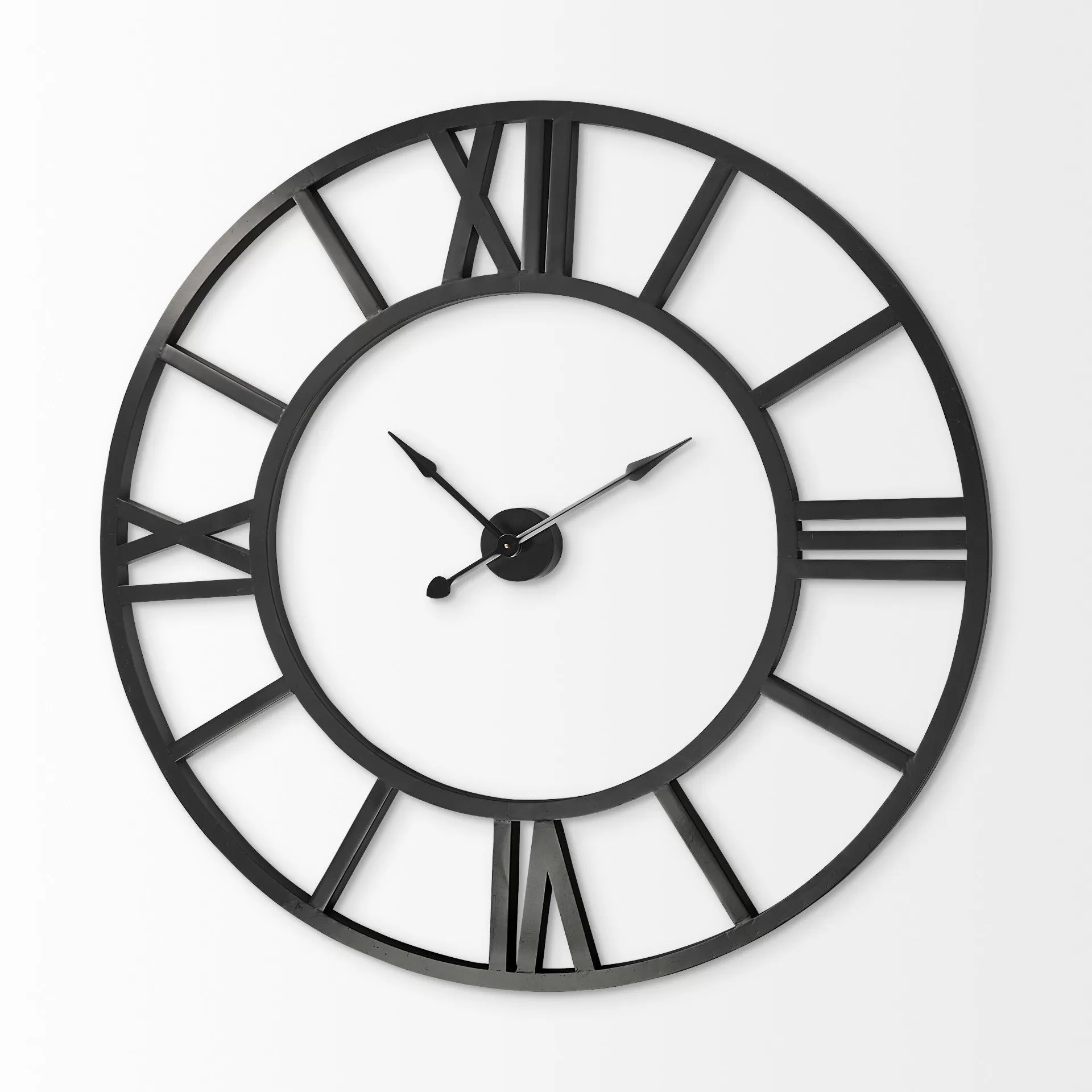 54 Round Xl Industrial Style Wall Clock With Open Face Desing