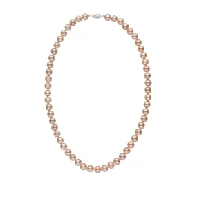 7.5-8.0 mm 18 Inch AAA Pink to Peach Freshwater Pearl Necklace