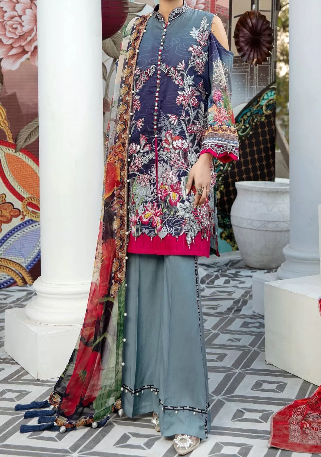 Adan's Libas Embroidered Pakistani Luxury Lawn Dress