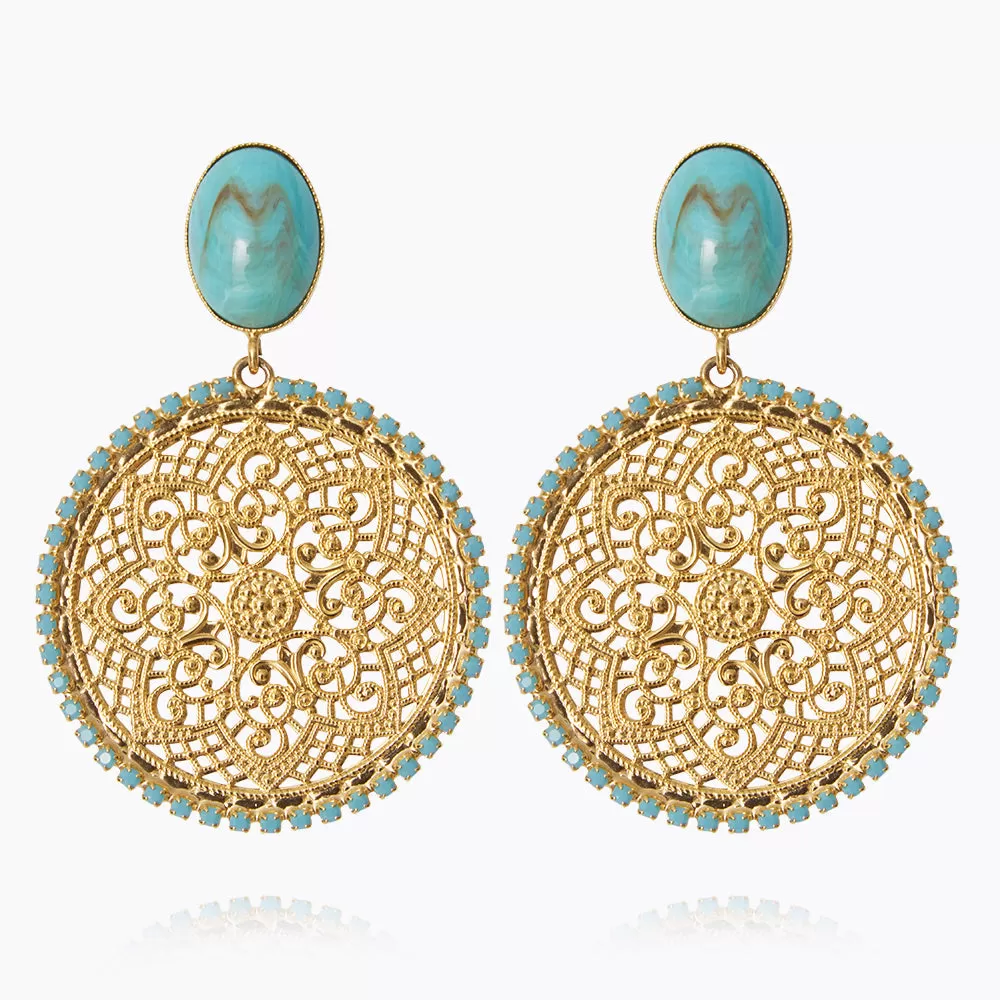 Alexandra Boho Earrings / Turquoise Matt