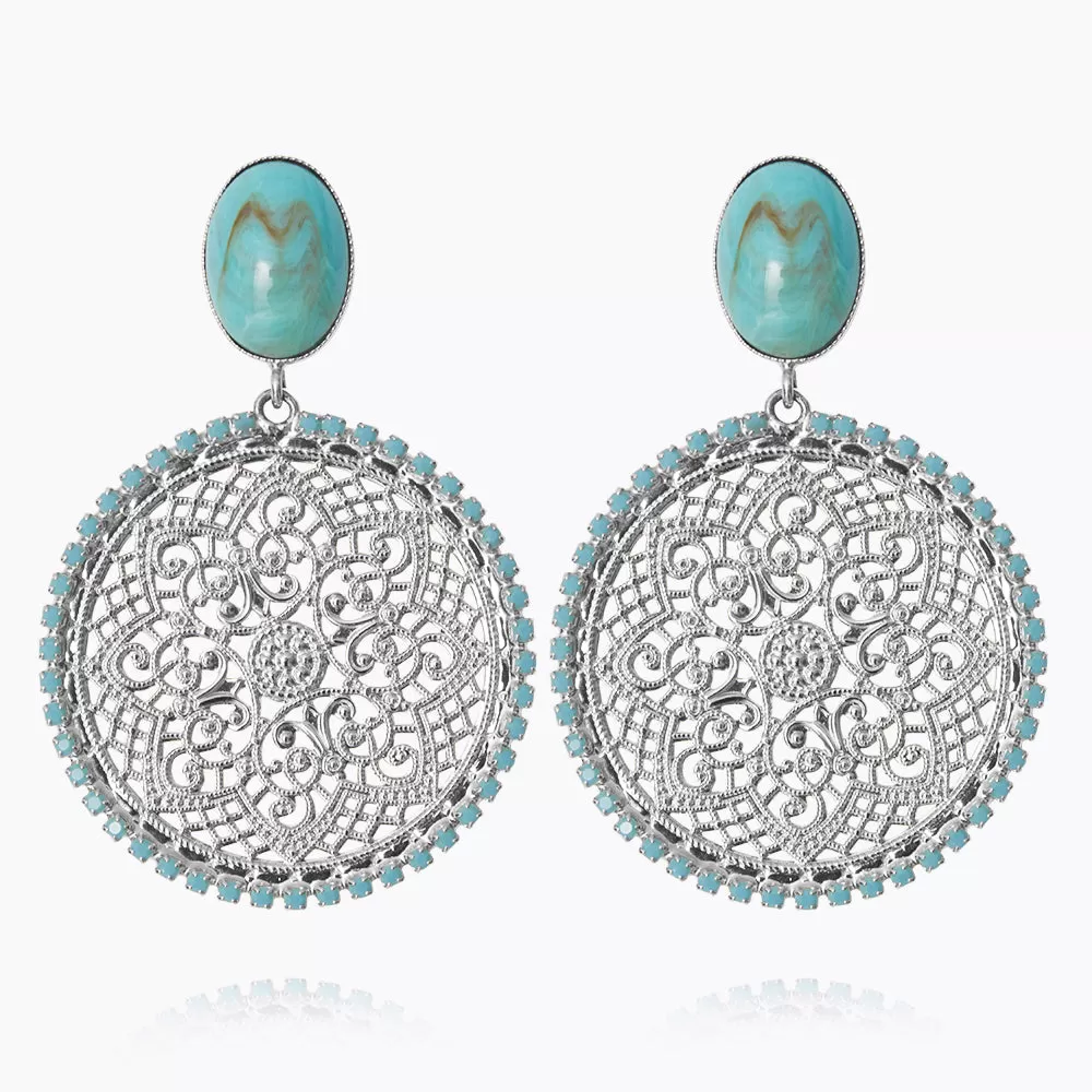 Alexandra Boho Earrings / Turquoise Matt