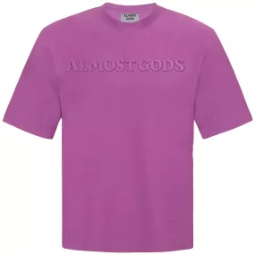 ALMOST GODS EMBOSSED KNIT TEE (MAUVE)