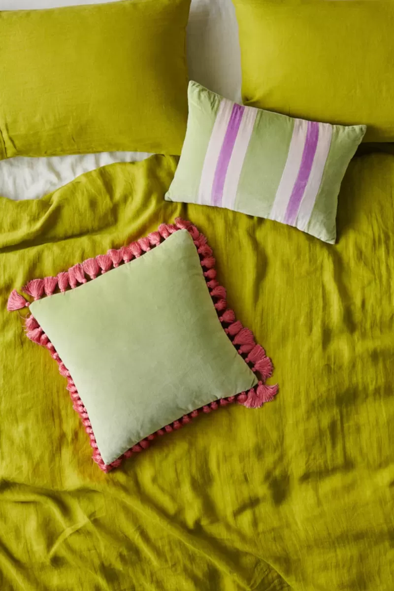 Aloe Velvet Tassel Cushion