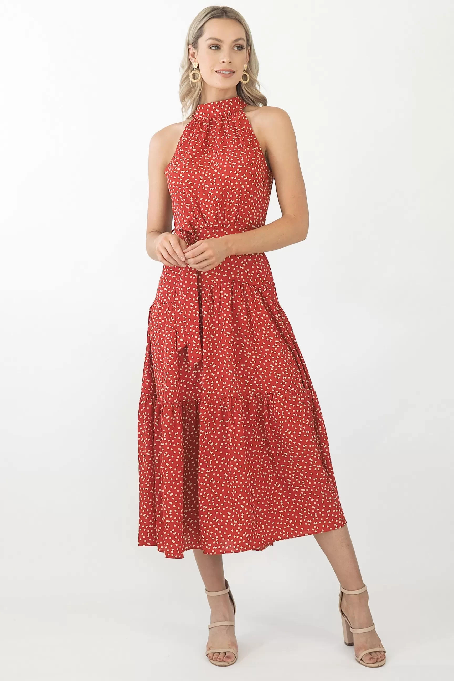 Amelia Maxi Dress- Rusty Red