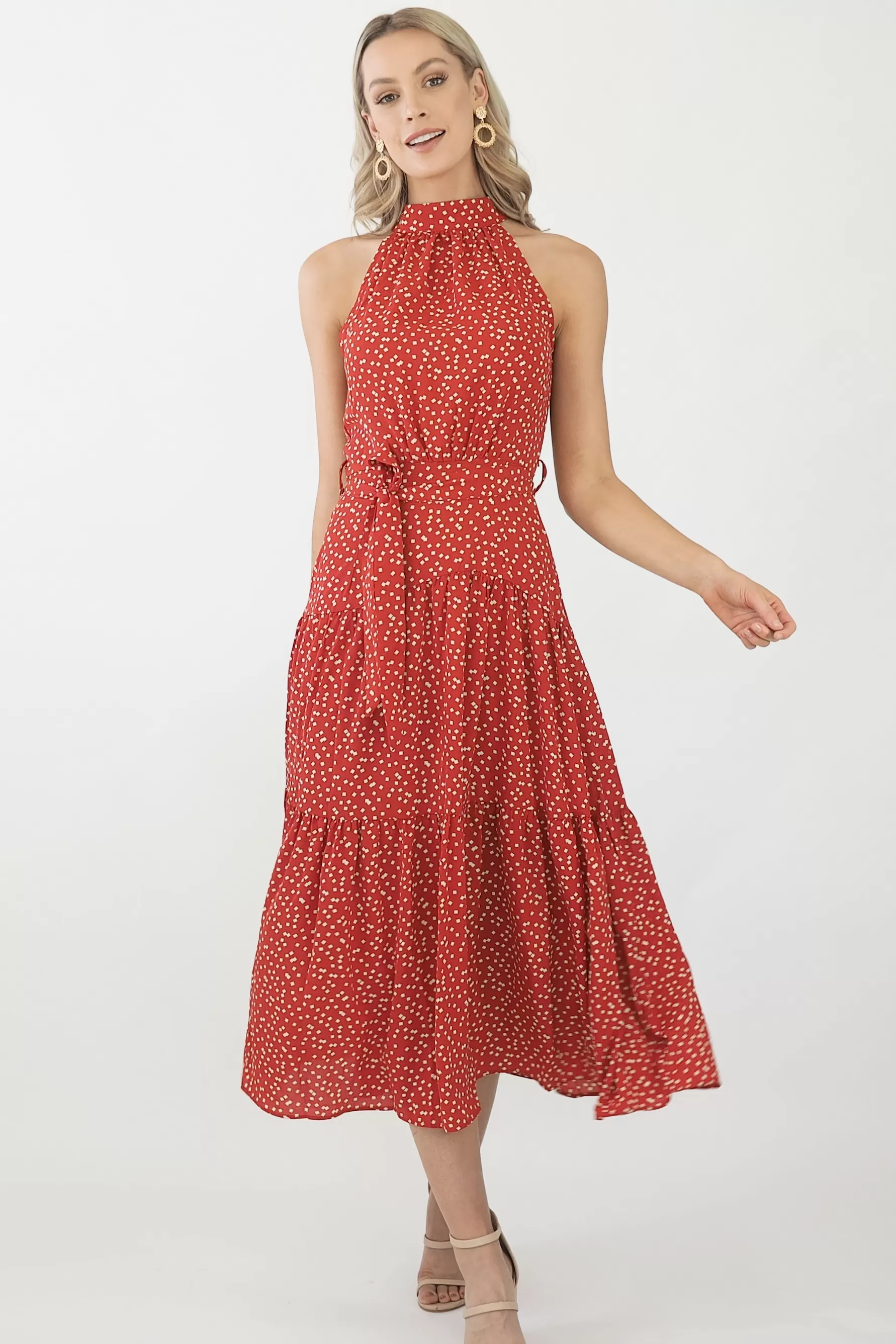 Amelia Maxi Dress- Rusty Red