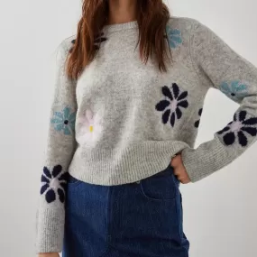 Anise Floral Sweater (Grey)