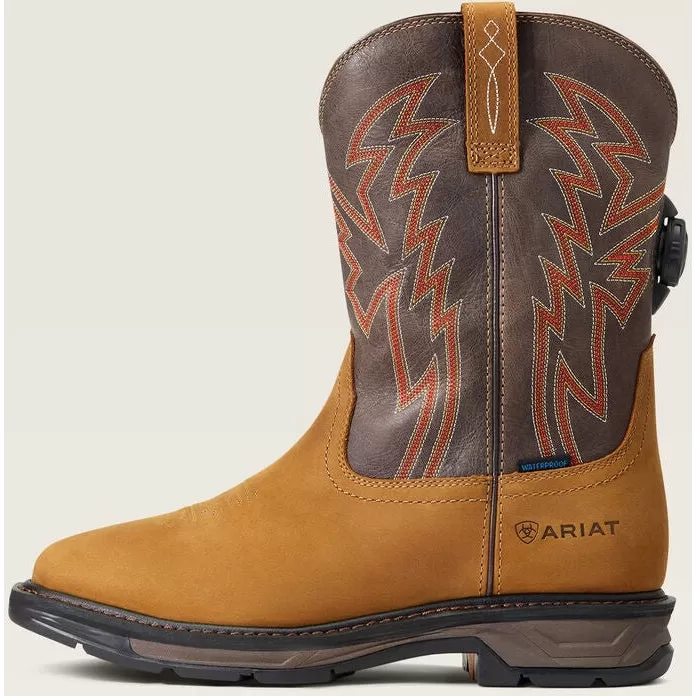 Ariat Men's WorkHog Xt Boa Soft Toe WP  Western Work Boot - Bark - 10038921