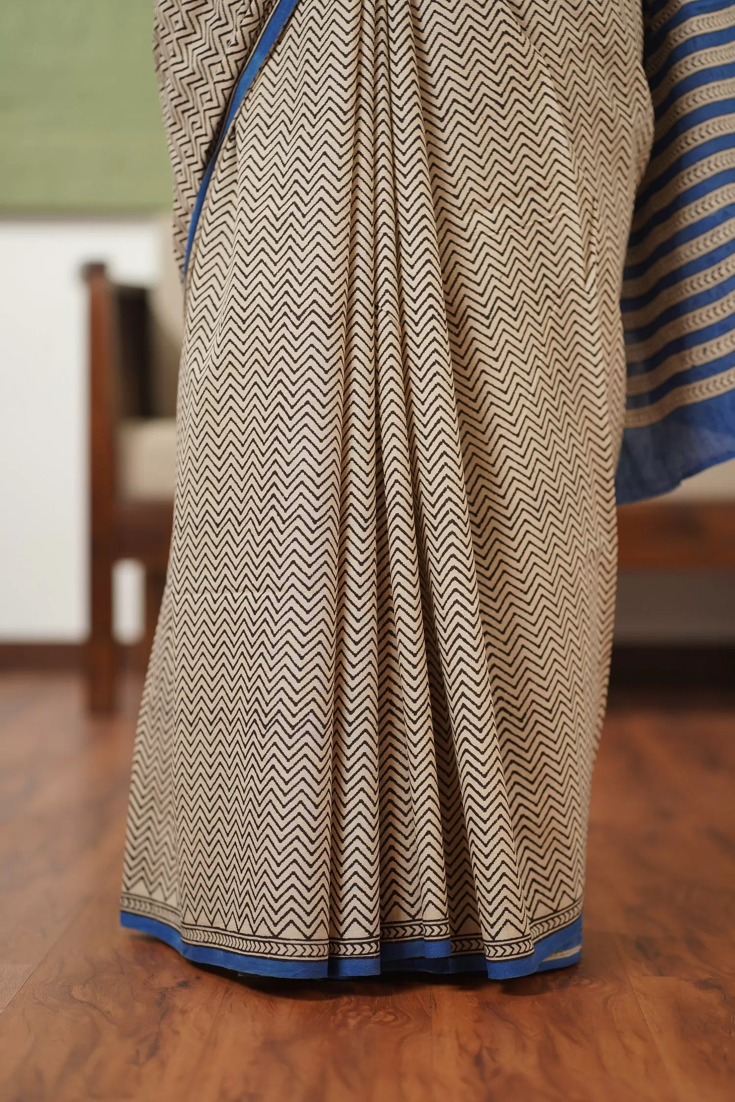 Bagru Cotton Hand Block Printed Saree