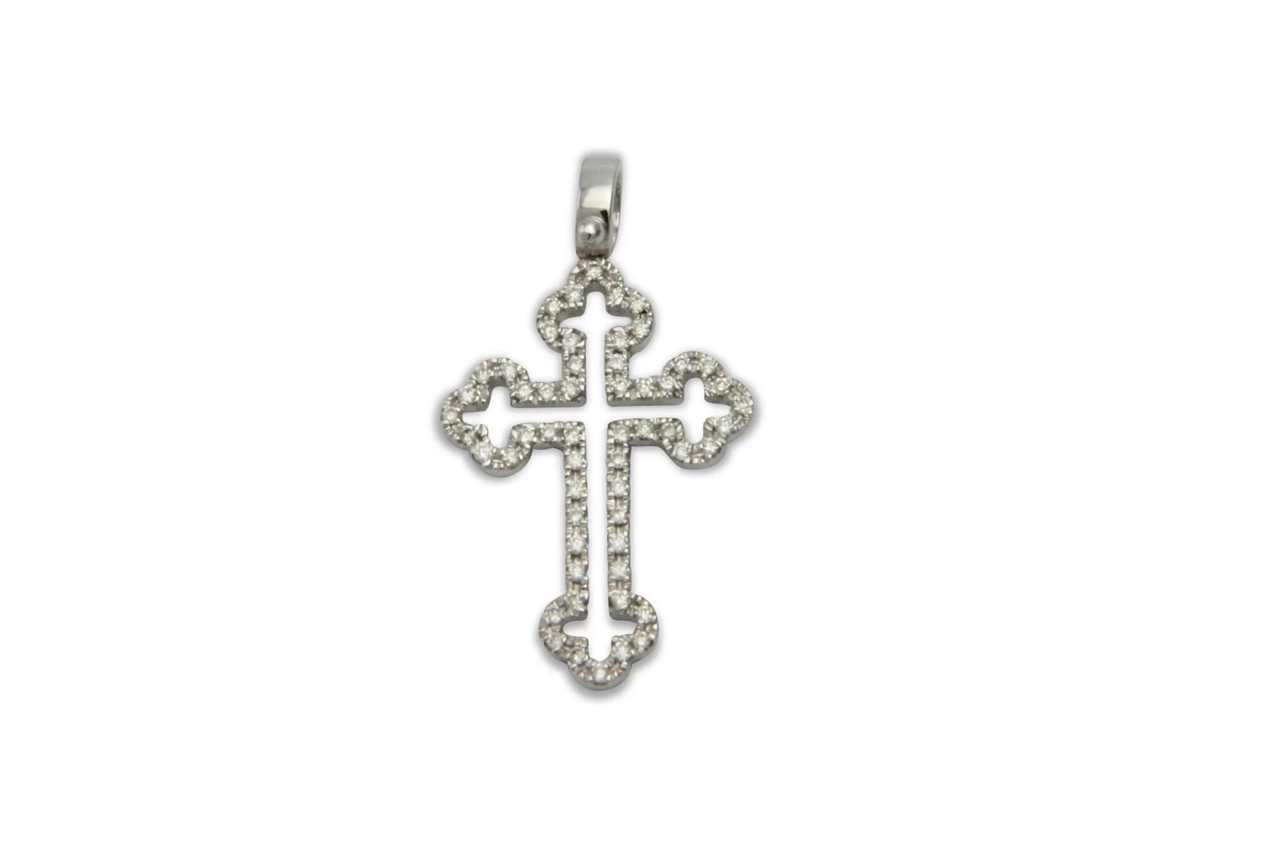 Balistraria Diamond & 18K White Gold Orthodox Cross