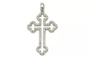 Balistraria Diamond & 18K White Gold Orthodox Cross