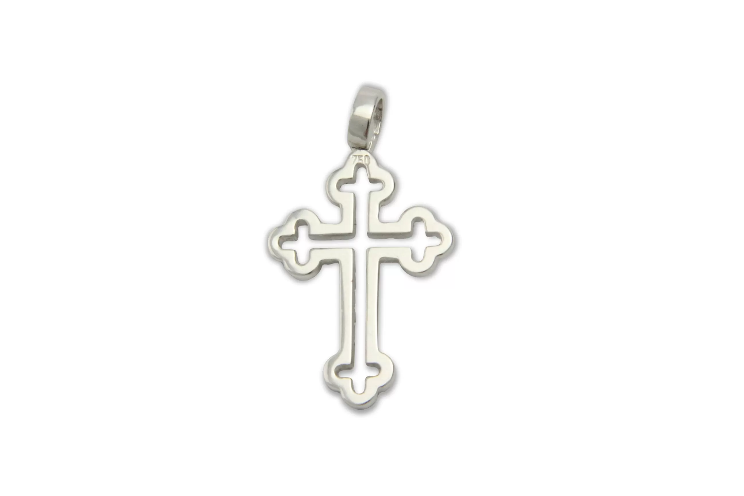 Balistraria Diamond & 18K White Gold Orthodox Cross