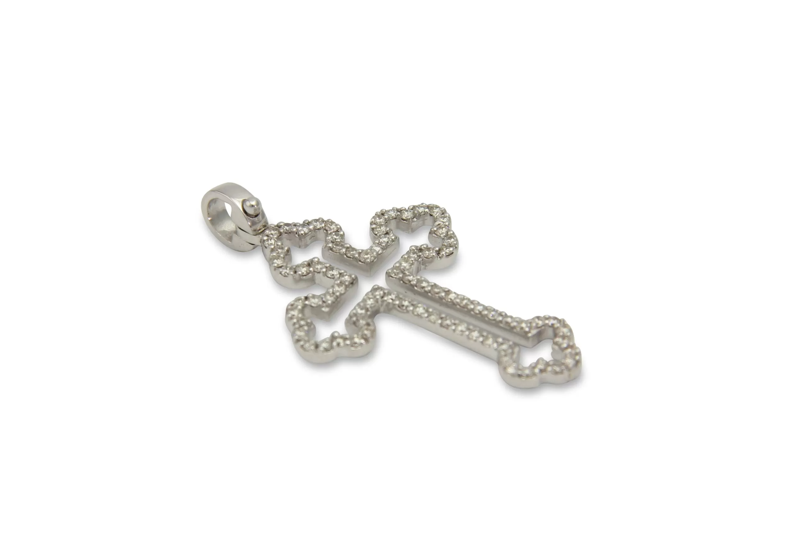 Balistraria Diamond & 18K White Gold Orthodox Cross