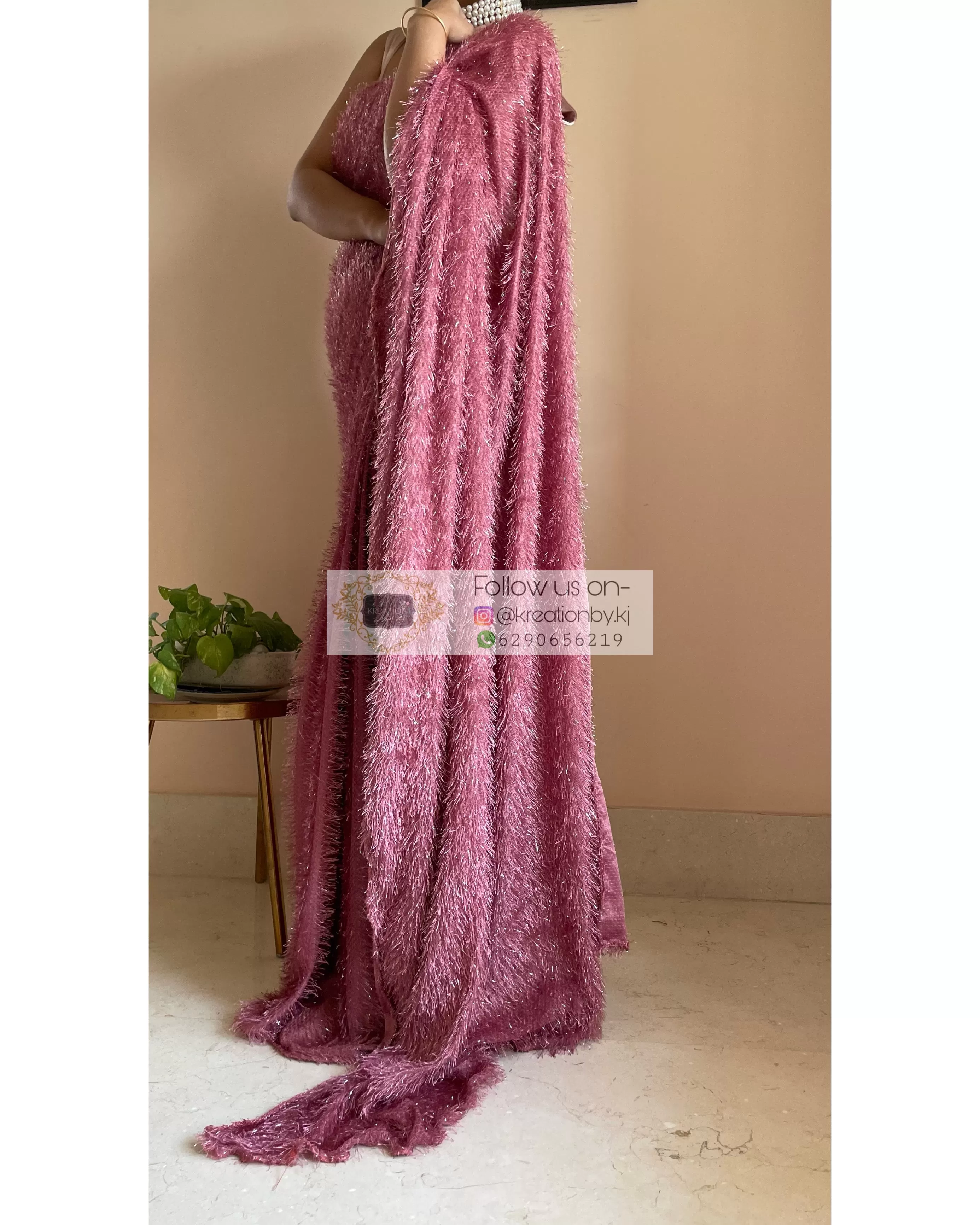 Belle Mauve Fur Saree