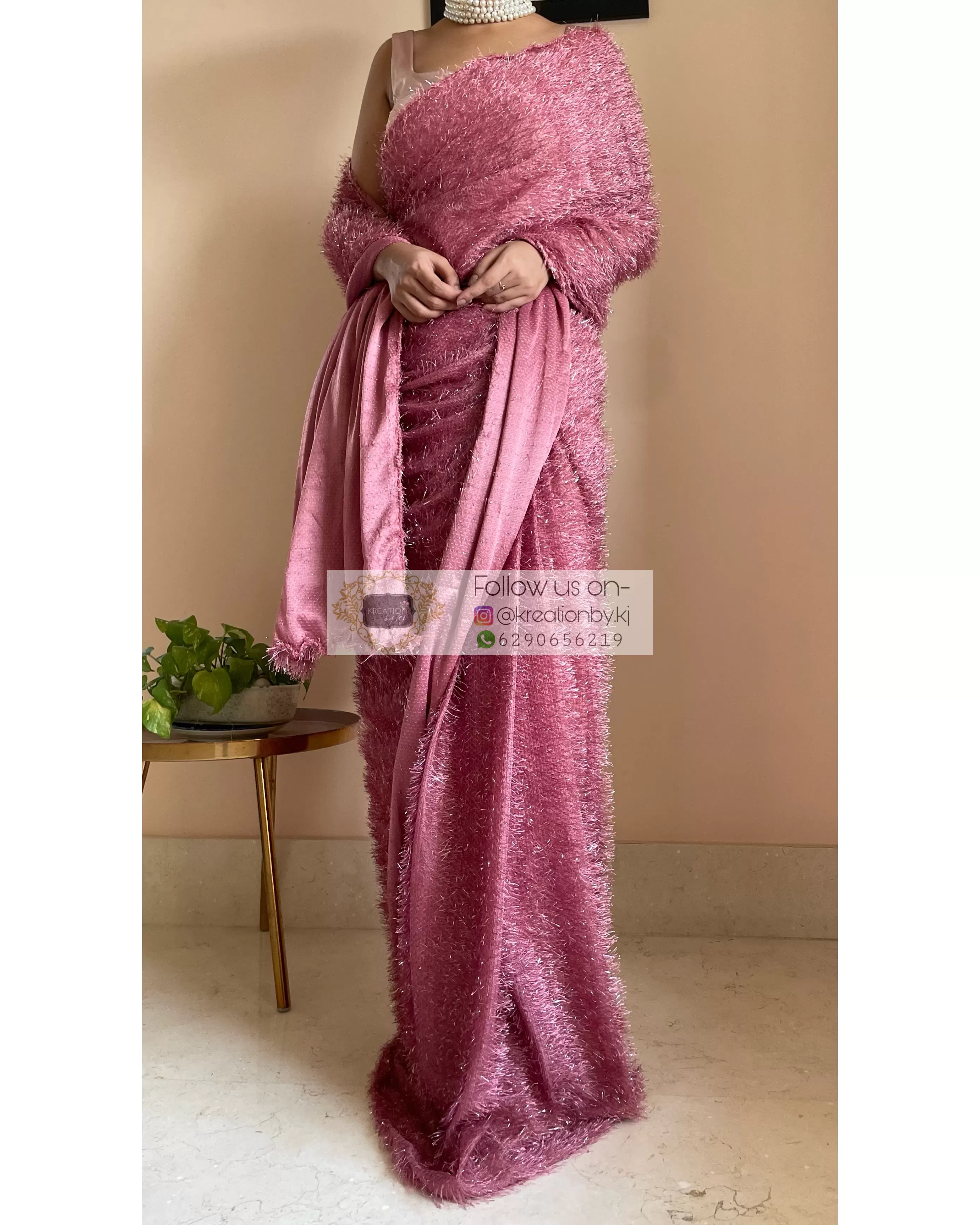 Belle Mauve Fur Saree