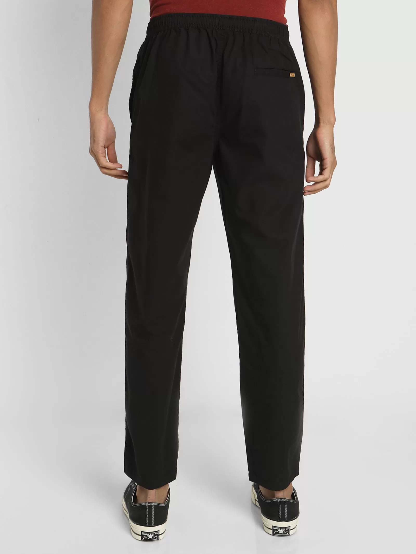 Black Solid Track Pant