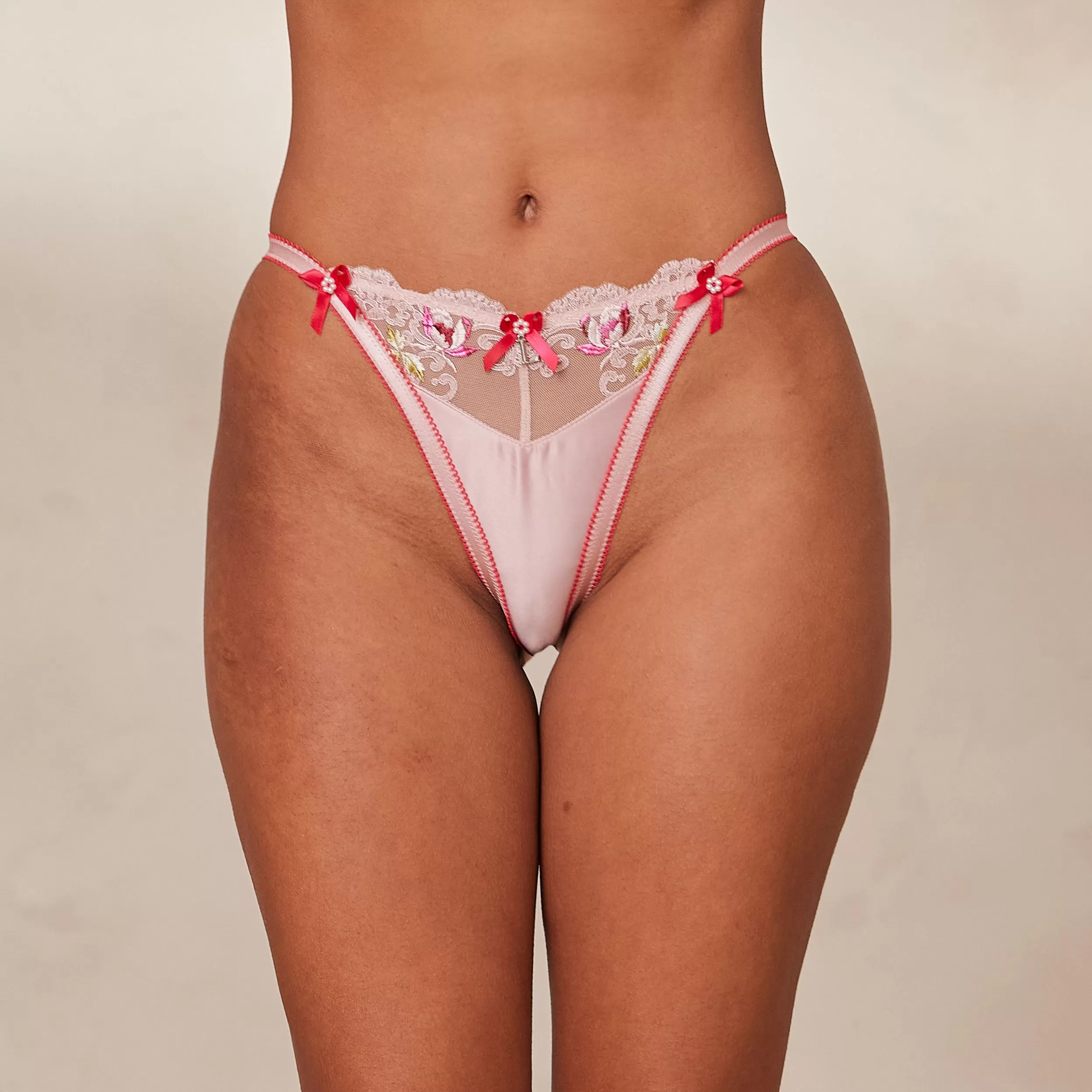 Bloom Embroidered Briefs - Pink