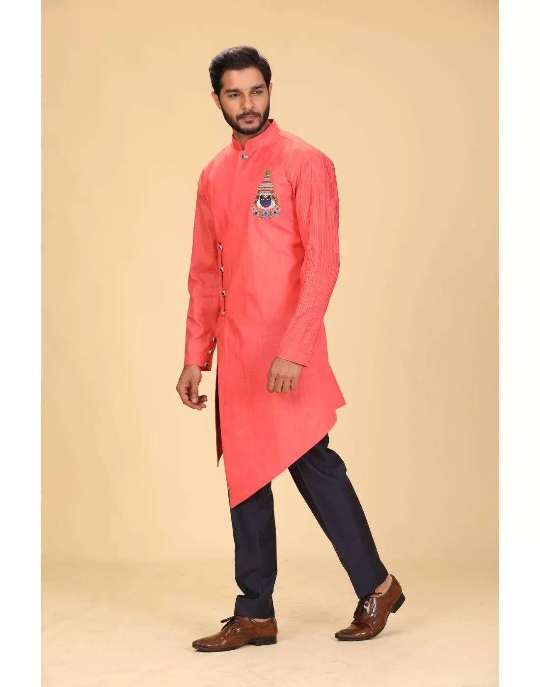 BluesnGreys Designer Orange Color Kurta Pant - Rent