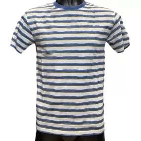 Bomboogie striped men's short sleeve t-shirt TM8522TJIN4 26 blue