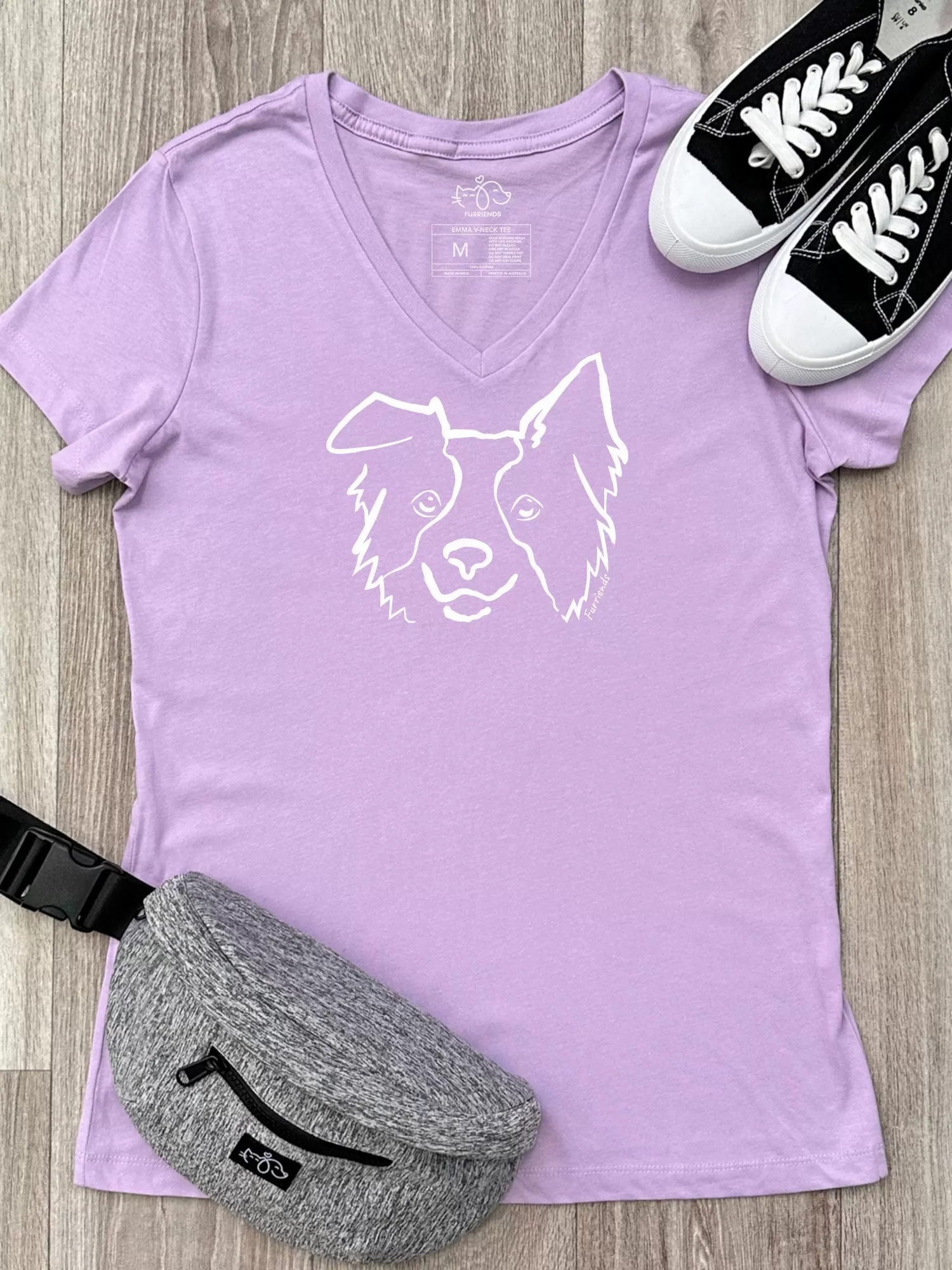 Border Collie Emma V-Neck Tee