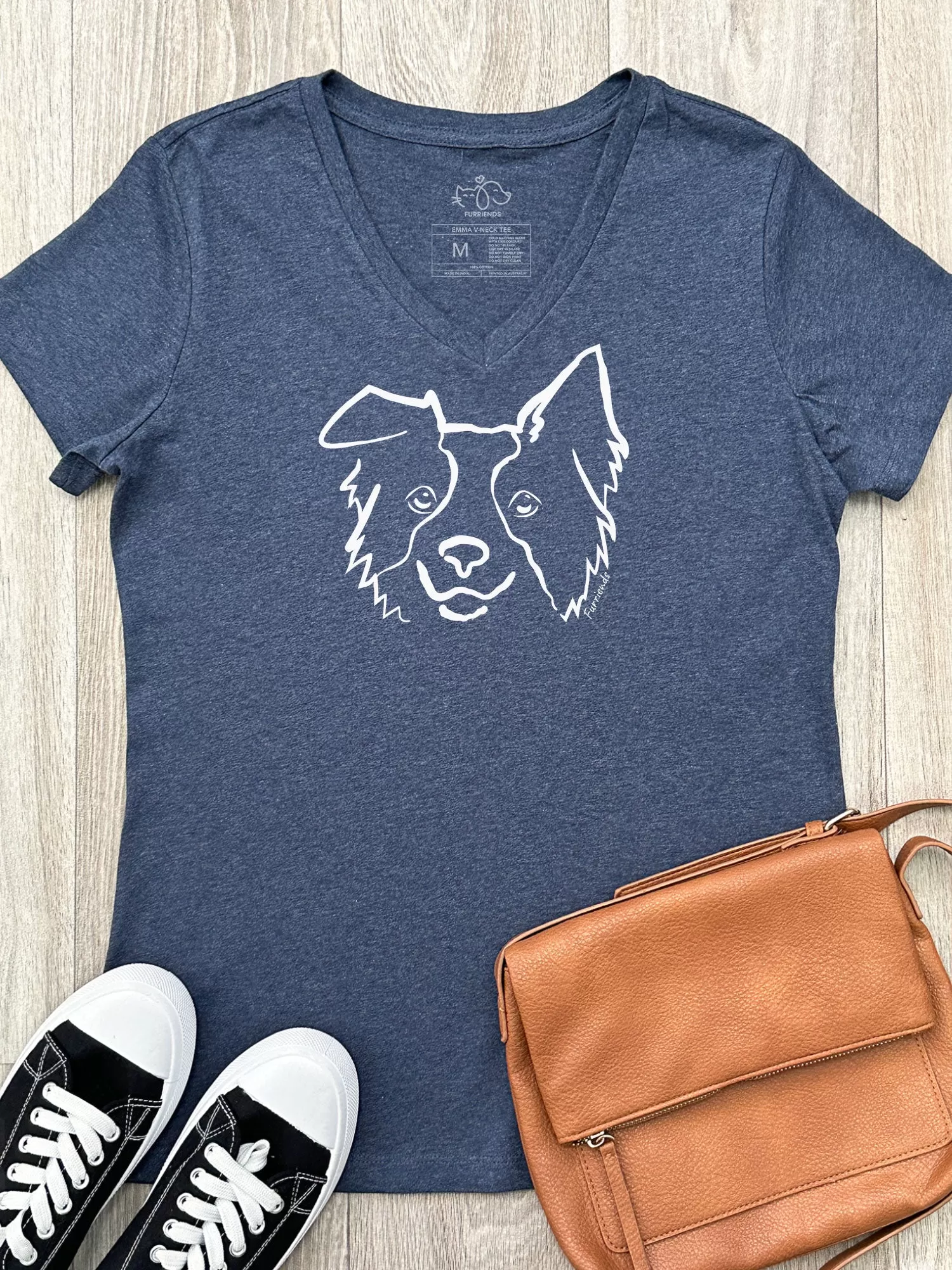 Border Collie Emma V-Neck Tee