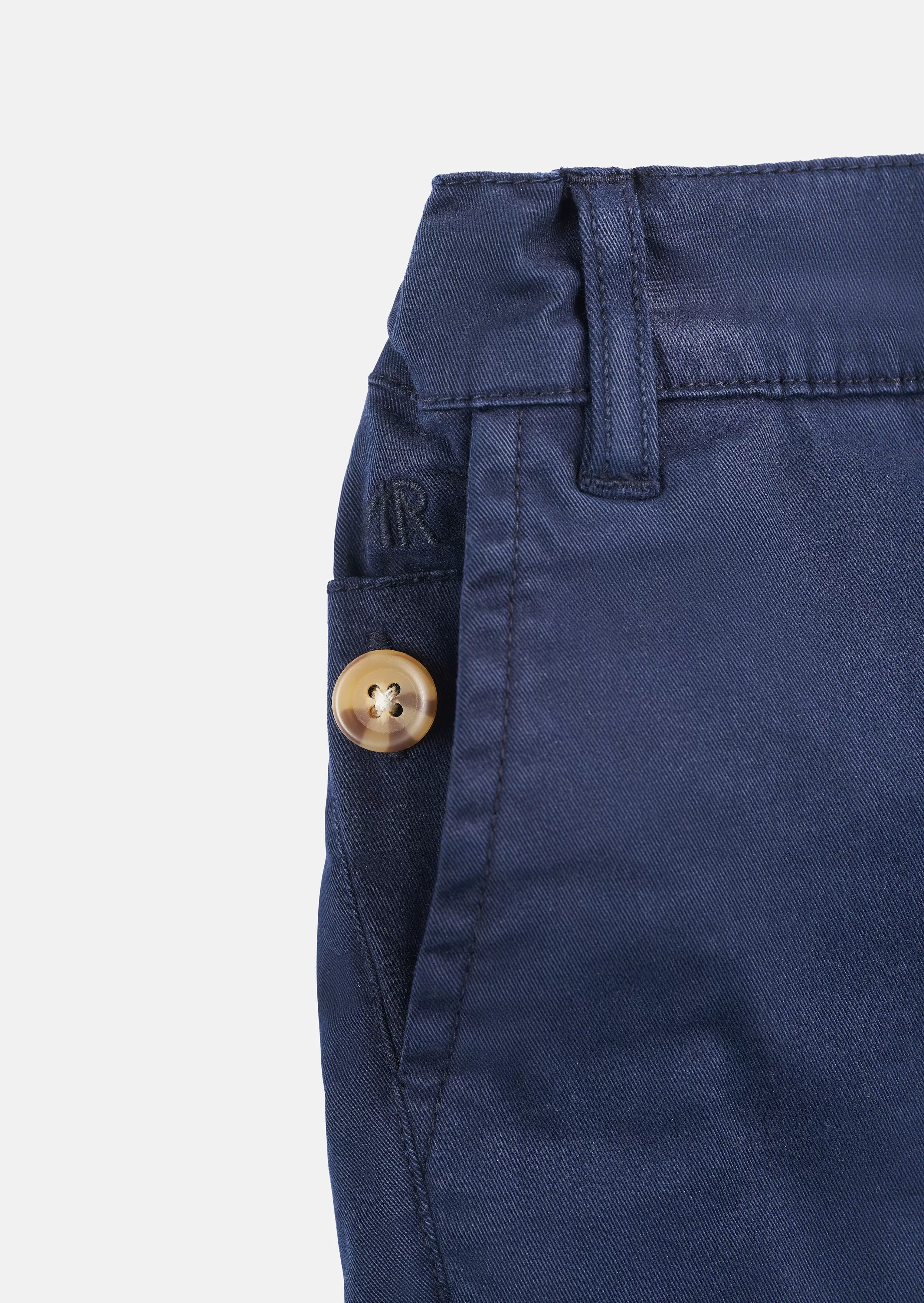 Boys Solid Navy Cotton Shorts