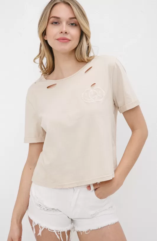 Brandi Smiley Embroidered Tee - Final Sale 50% off