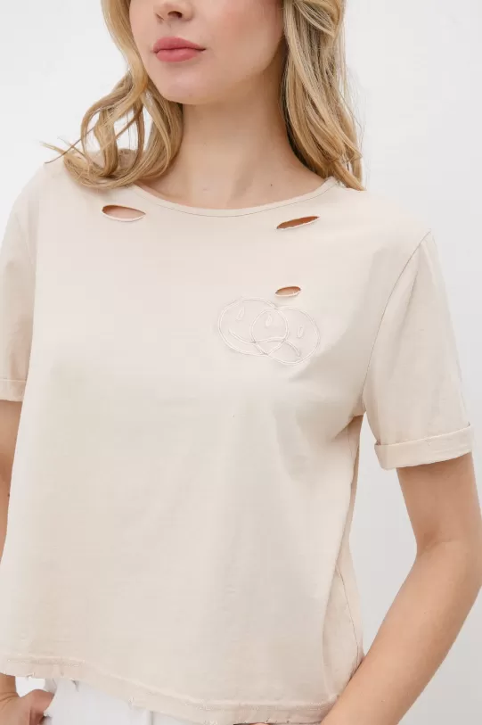 Brandi Smiley Embroidered Tee - Final Sale 50% off