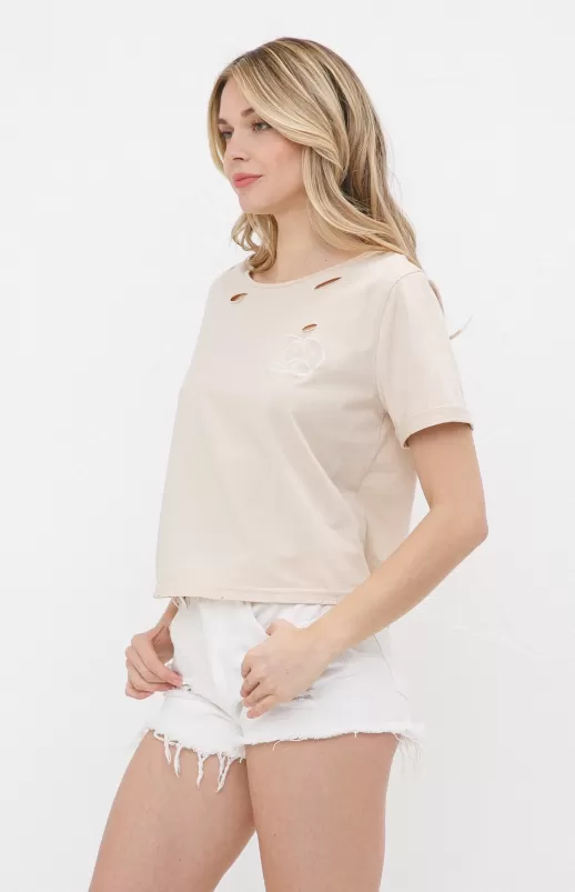 Brandi Smiley Embroidered Tee - Final Sale 50% off