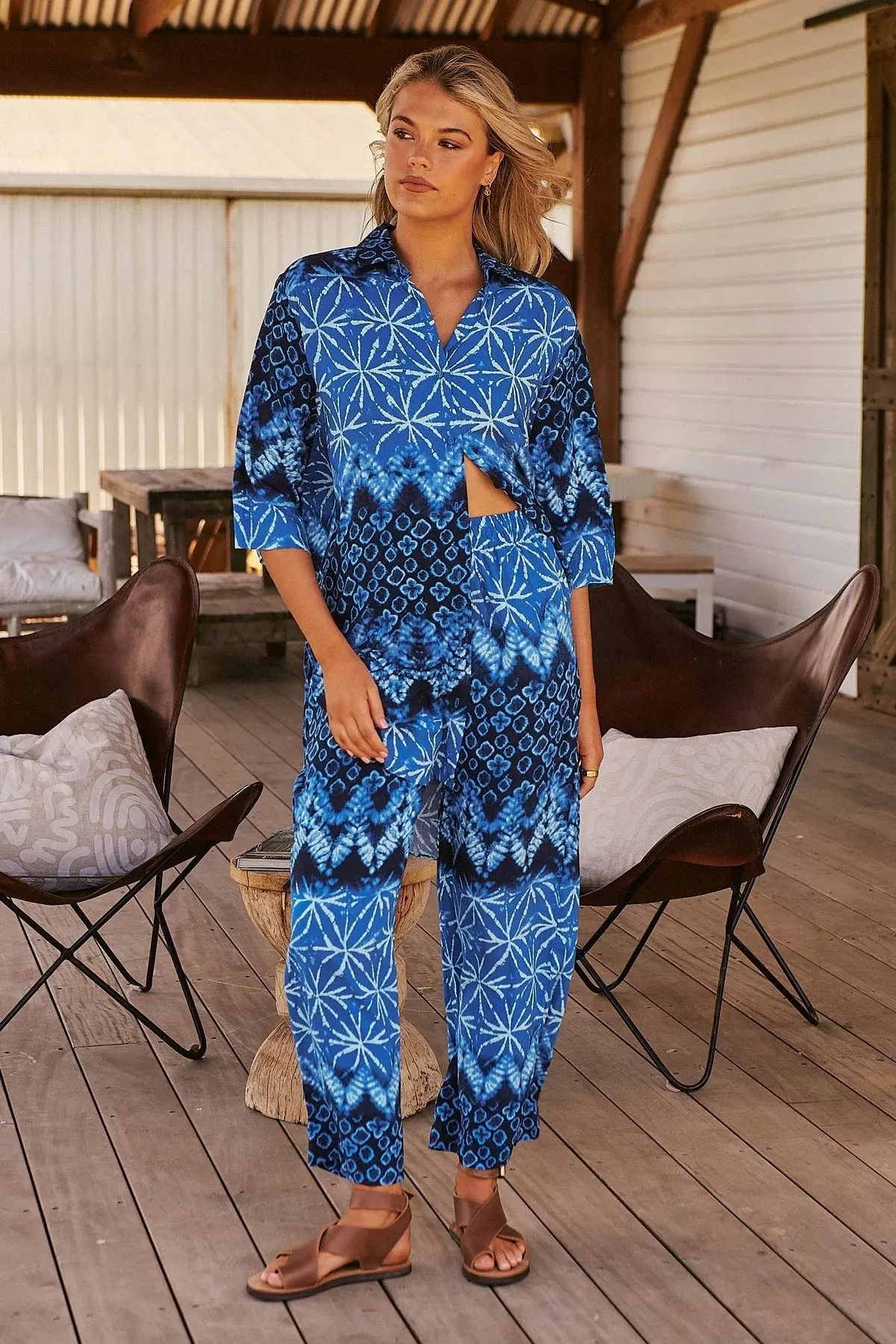 Cabana Shirt Blouse - Tranquil Tides Collection