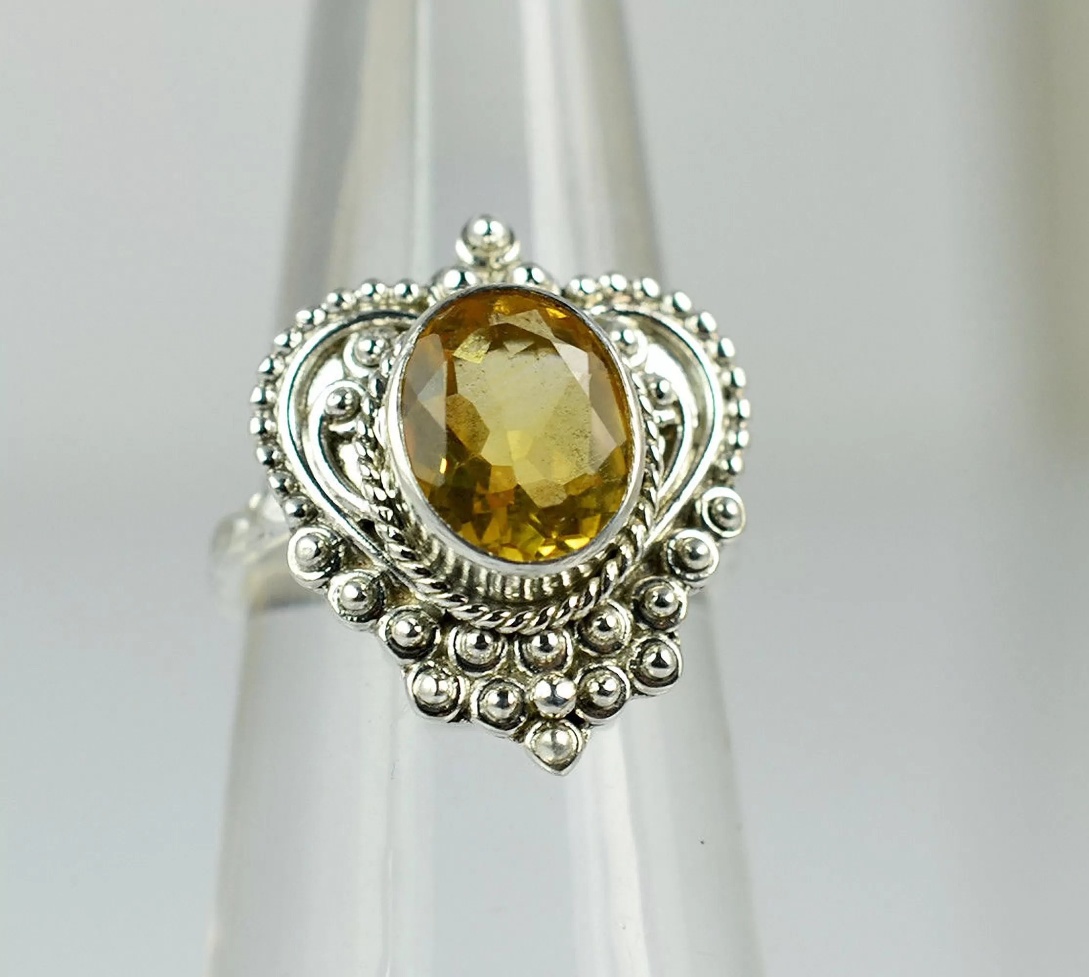 Citrine Oval 925 Solid Sterling Silver Handmade Ring Size 4 to 13 US