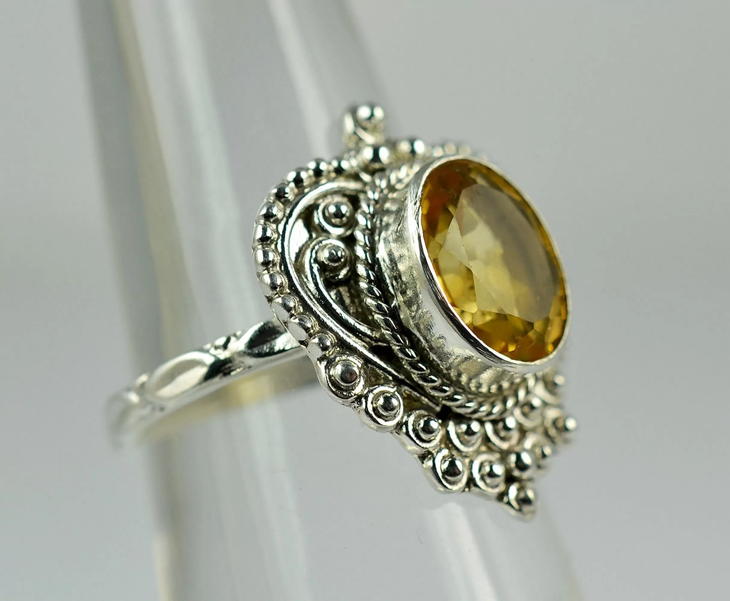 Citrine Oval 925 Solid Sterling Silver Handmade Ring Size 4 to 13 US