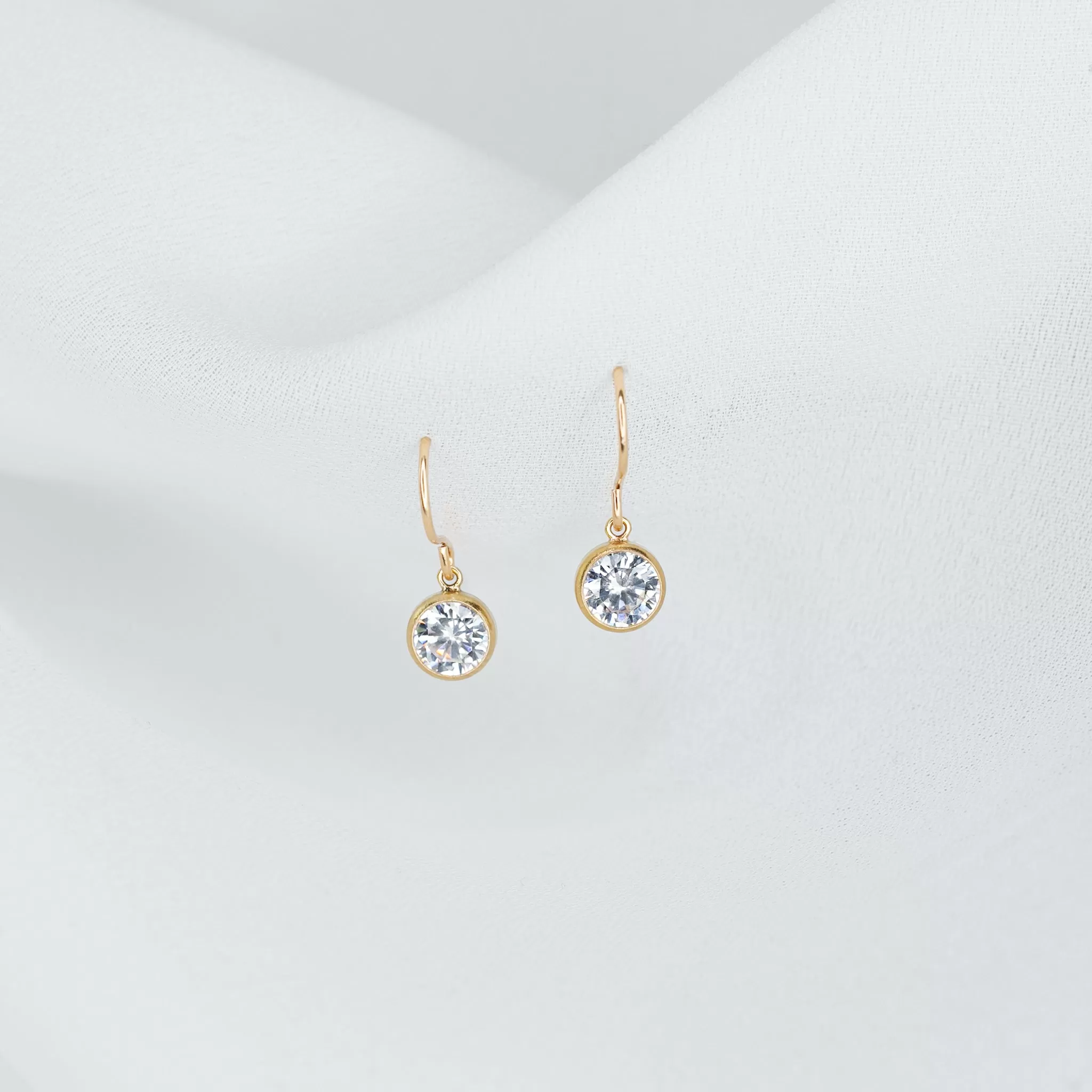 Collette Solitaire Drop Earrings