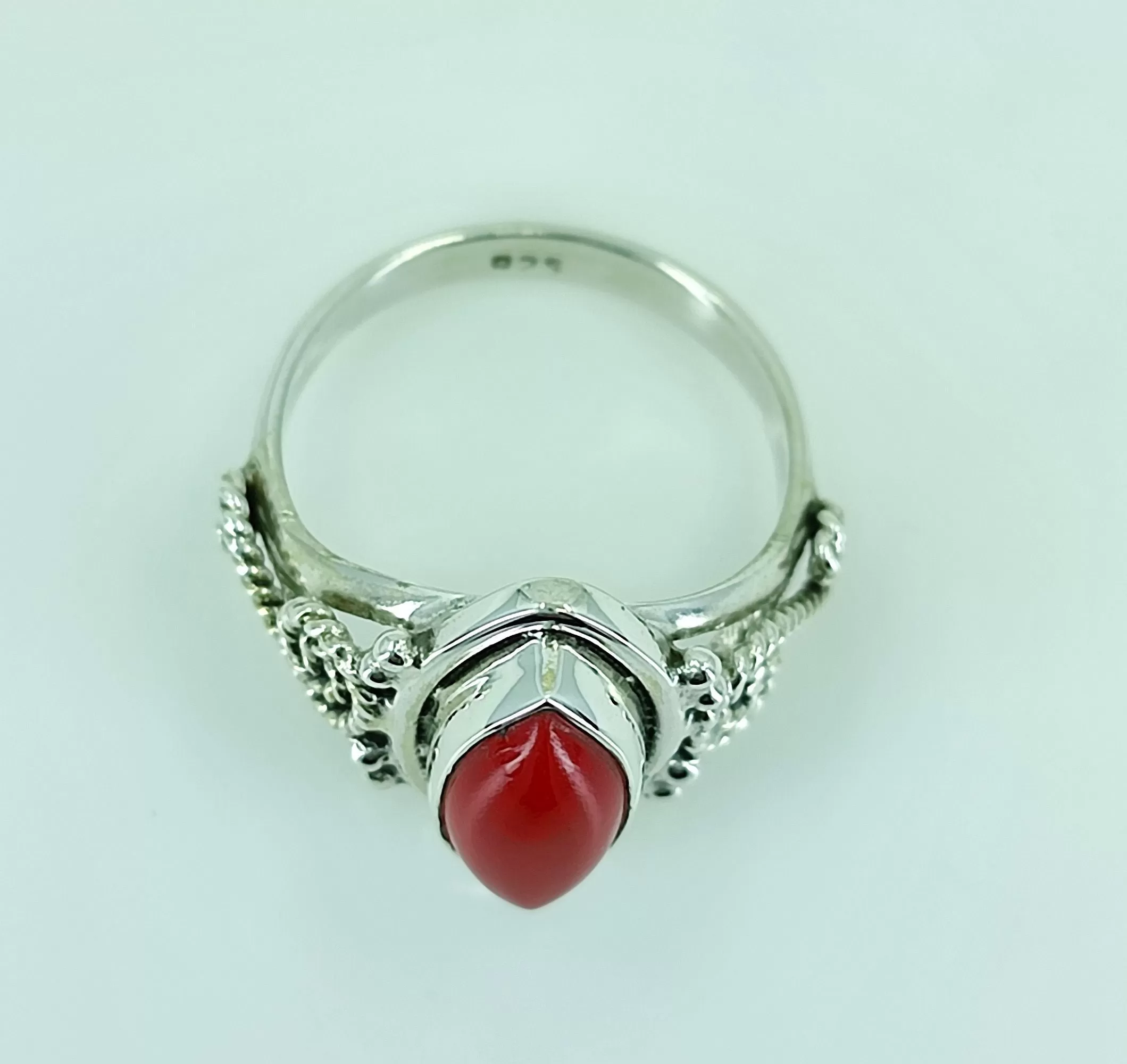 Coral 925 Solid Sterling Silver Handmade Ring Size 3 to 13 US