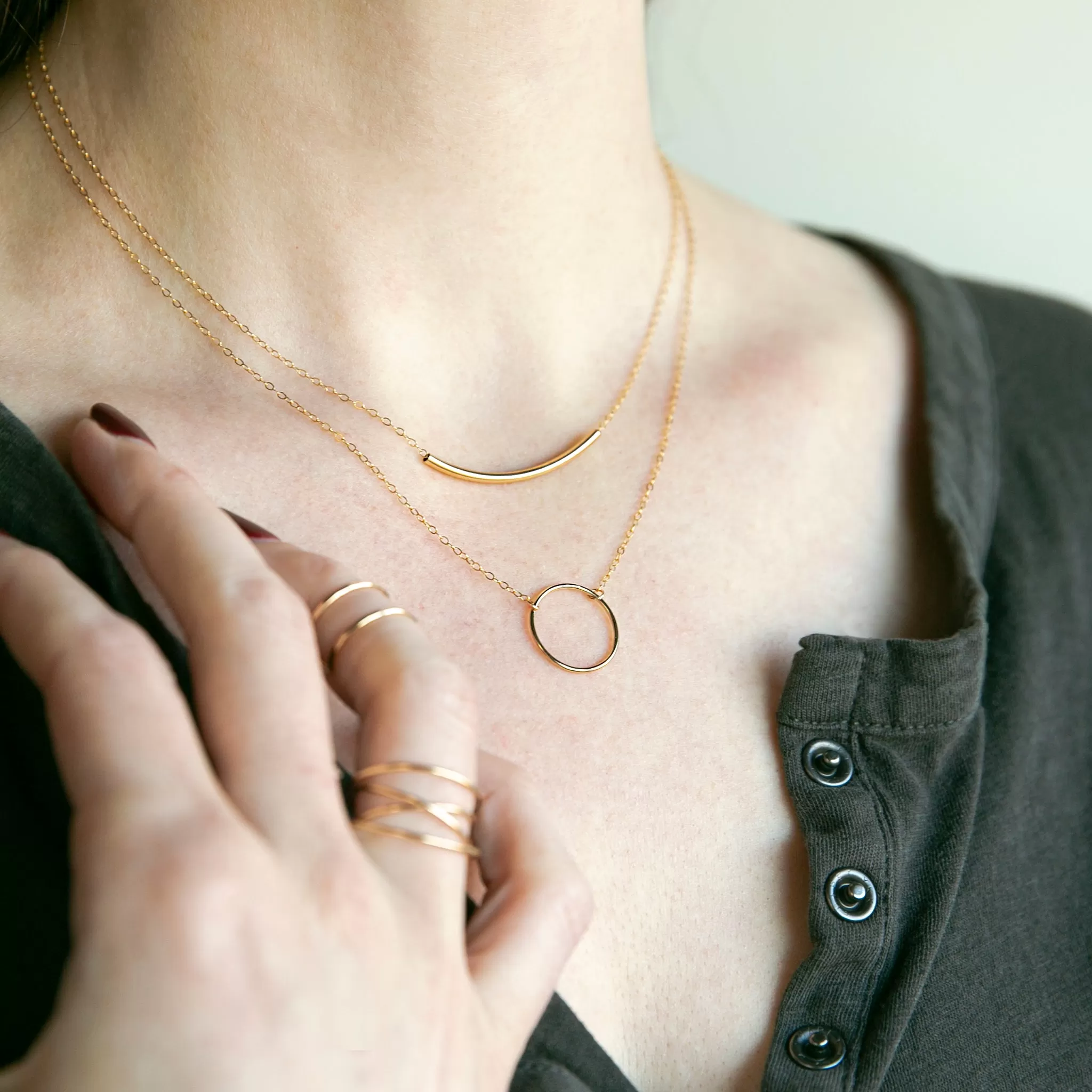 Crescent Circle Necklace