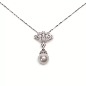 Cubic Zirconia vintage bridal necklace: Crystal pendant necklace