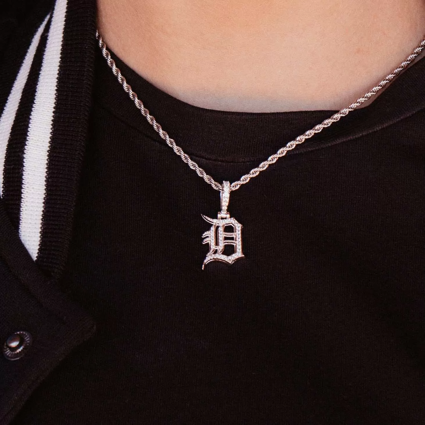 Detroit Tigers Micro Pendant in White Gold