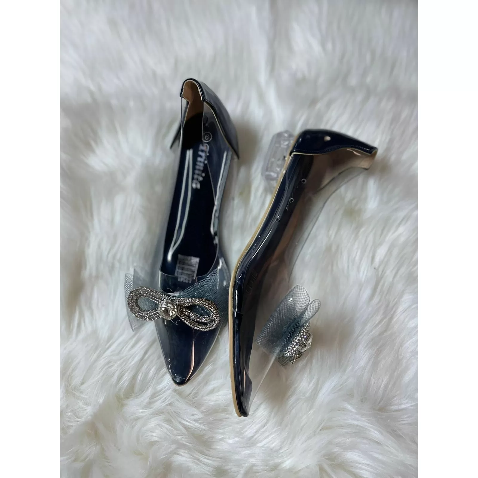 Diamond Bow PVC Pointed Shoe