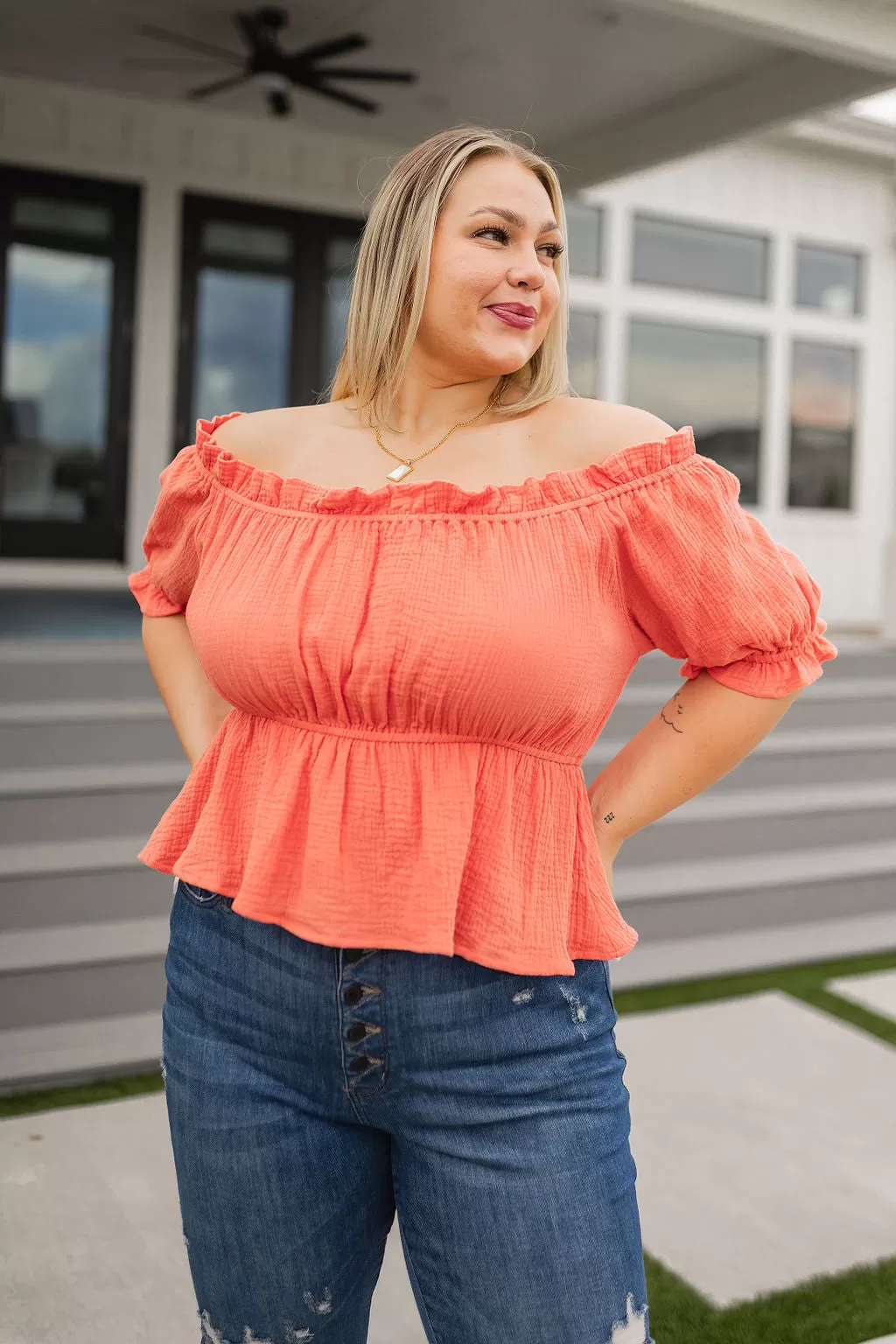 Don't Be Shy Off the Shoulder Blouse