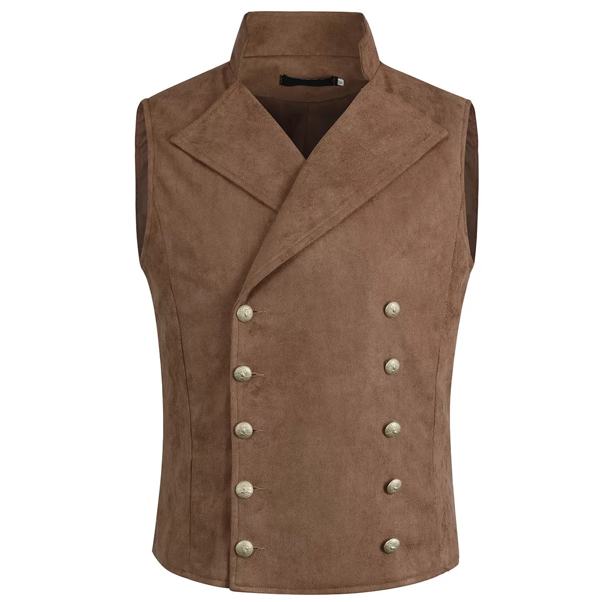 Double Breasted Velvet Gothic Steampunk Brown Dress Vest