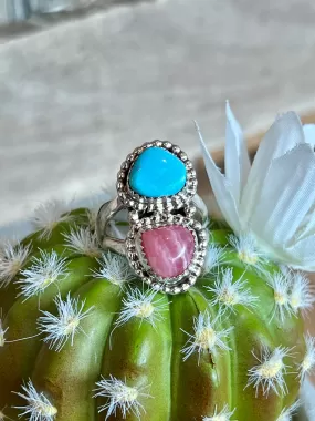 Double Trouble Turquoise Sterling Silver Ring