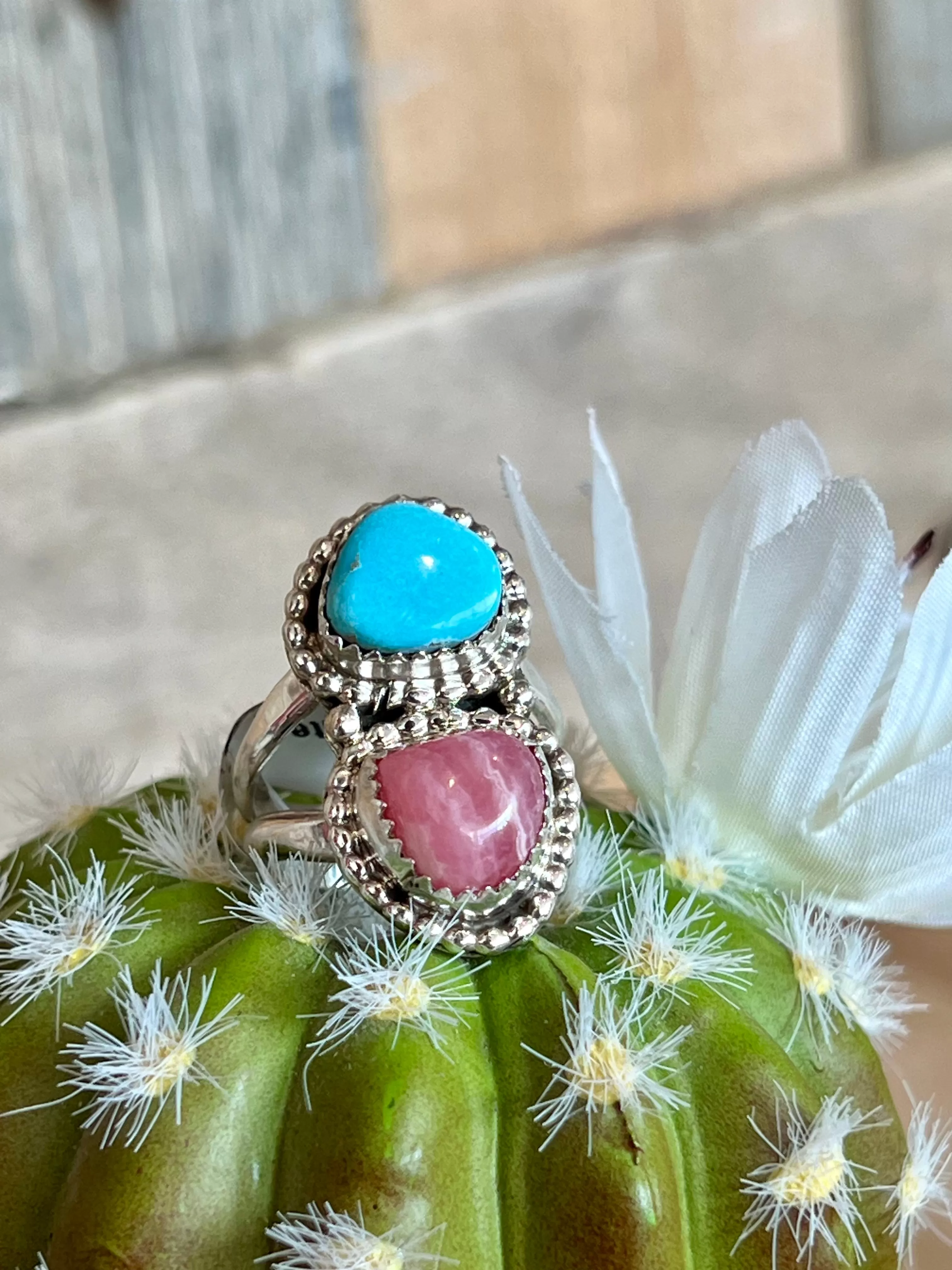 Double Trouble Turquoise Sterling Silver Ring