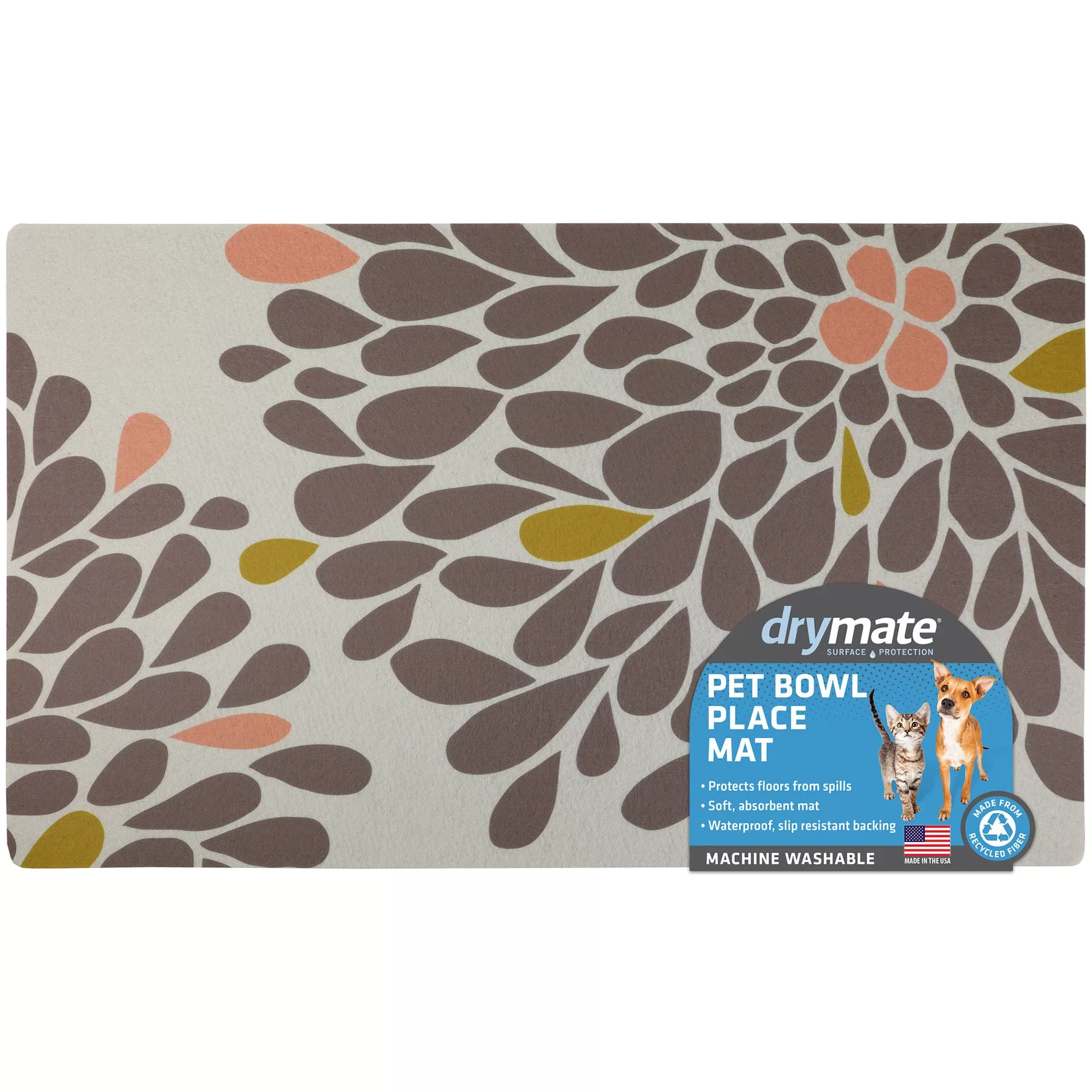 Drymate Pet Placemat, Gray/Pink