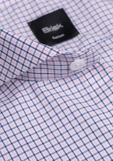 Egyptian Blue On Pink Tattersall Shirt - Wrinkle Free