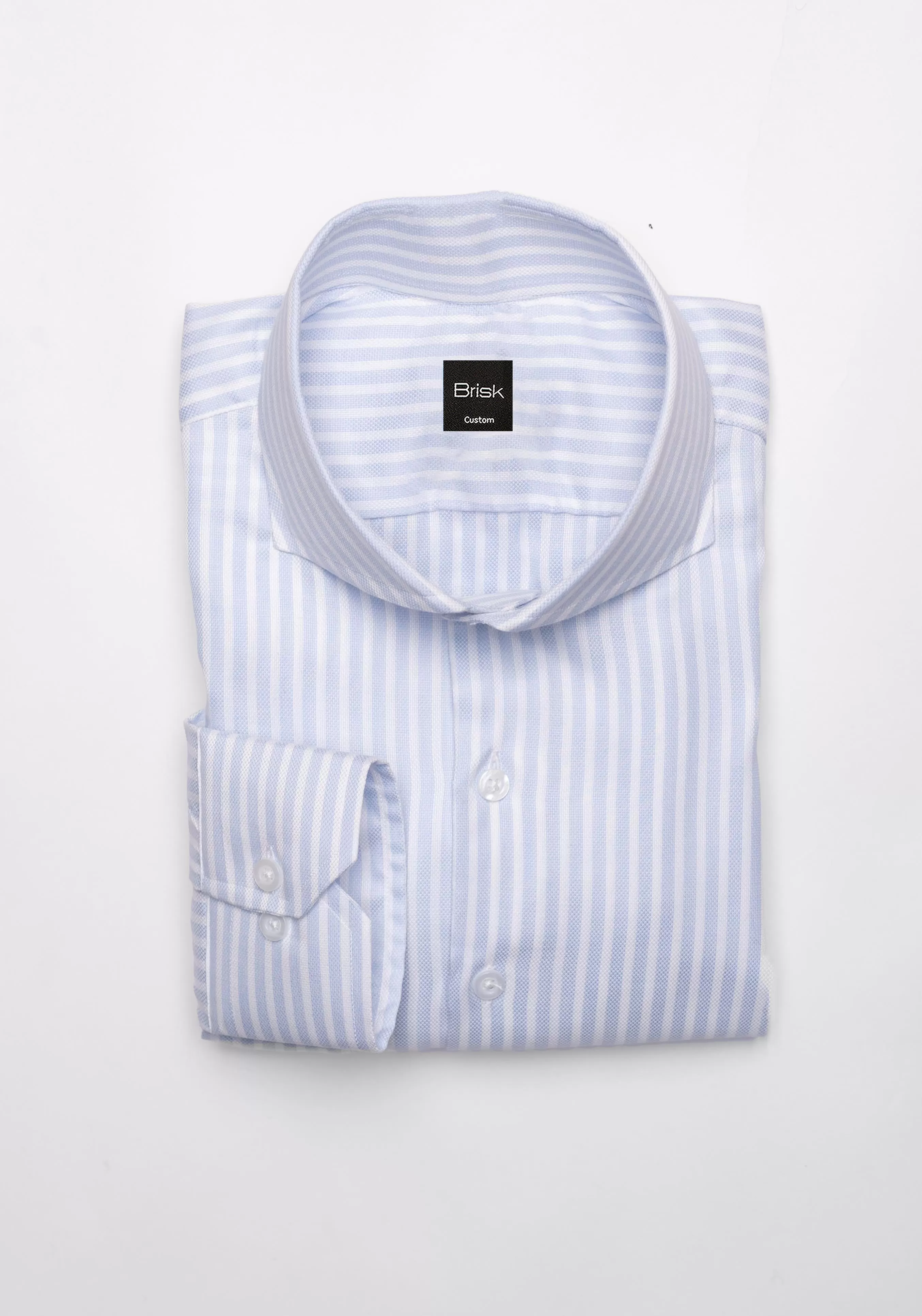 Egyptian Pastel Blue Royal Oxford Stripes Shirt